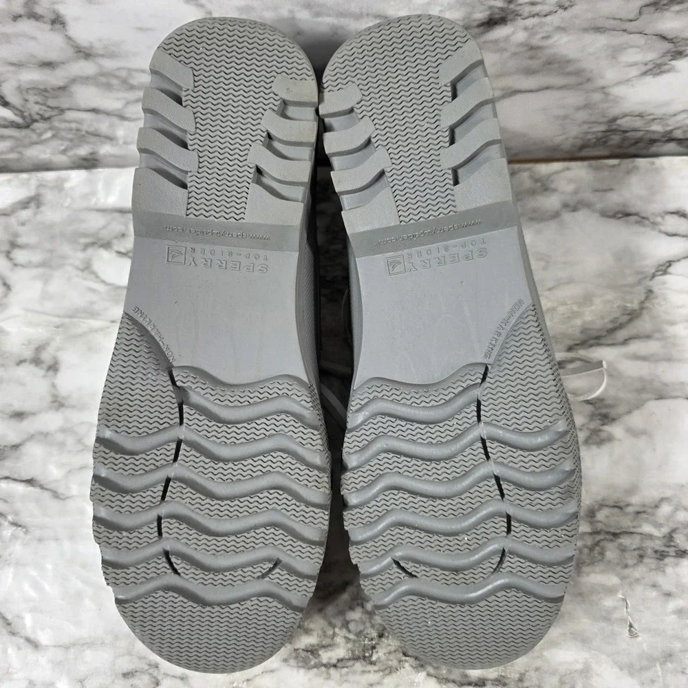 Sperry Top Sider Women's 9 Waterproof Gray Rubber Lace Up Duck Boot STS95030